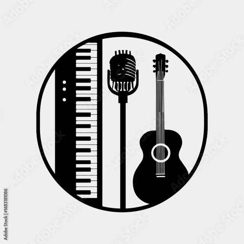 Musical Drawing collection Vintage Retro Collection Set, Musical Icon Symbol Isolated Design