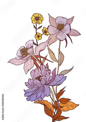 bouquet of flowers sunset colors