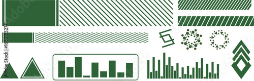 ージ・アイコン・グラフサイバーパンクの装飾イラスト素材セット