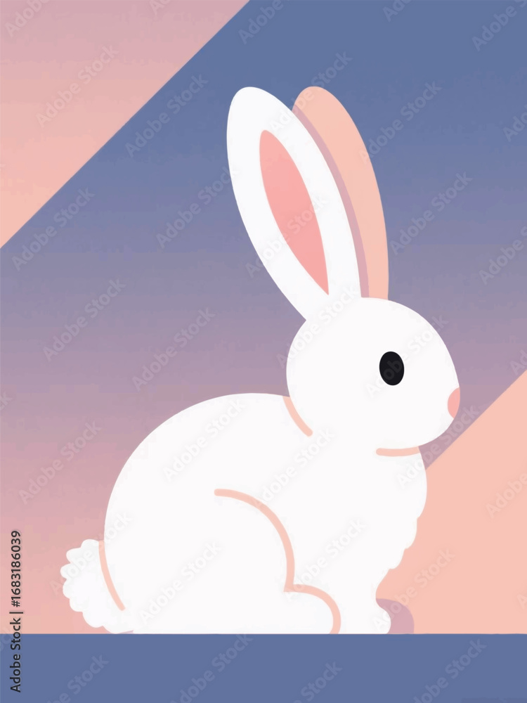 Fototapeta premium Cute Rabbit Illustrator Artwork Design Template Poster