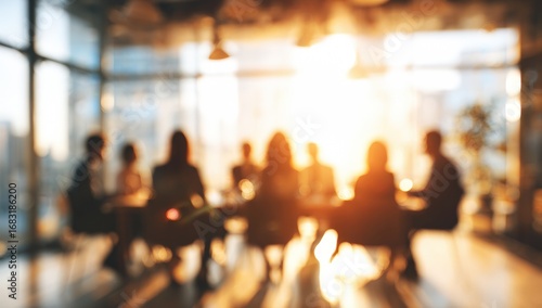 Blurred business meeting at sunset (2)