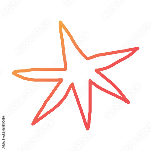 Orange STAR Doodle style 