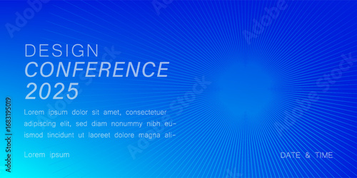 Abstract modern business conference design template with creative rounded lines. Minimalist flyer layout. Vector, 2025 - 2026