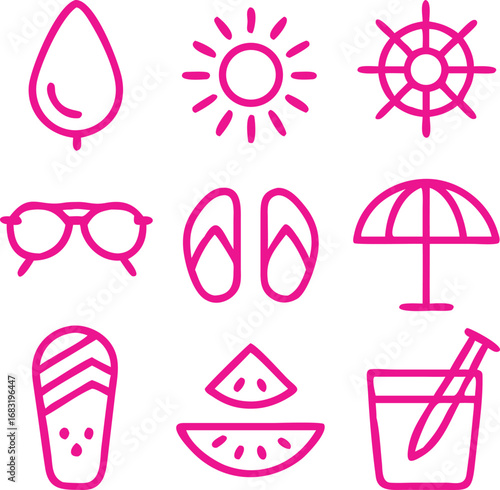 Summer vectors icon, Summer vectors set eps files