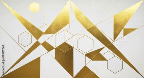 Geometric Gold: Abstract Composition of Triangles and Hexagons o