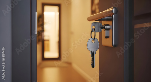 Open door with keys: security and privacy concept for real estate investments