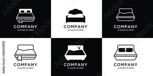 Mega collection Bed logo design inspiration 