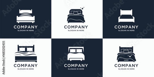 Mega collection Bed vector logo design inspiration 