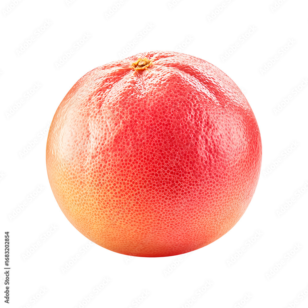 Fototapeta premium Whole grapefruit, isolated on white background, realistic, studio lighting, centered, no shadow, transparent background