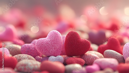 Romantic hearts on stones