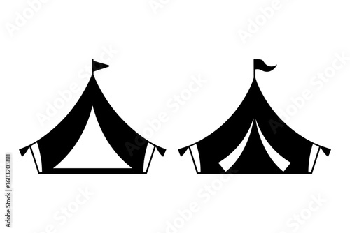 silhouette of tents for camping and outdoor adventures
