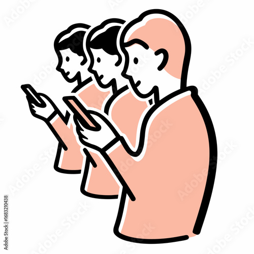 People engrossed in phones instead of engaging in conversation