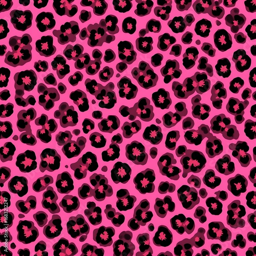 A Vibrant and Trendy Hot Pink Leopard Print Seamless Pattern