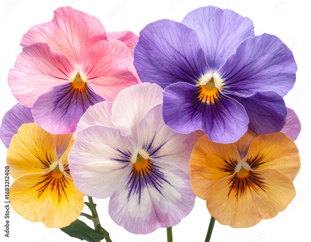 Colorful Flower Macro with Detailed Petals, Transparent Background Colorful Flower Macro with Detailed Petals, Transparent Background