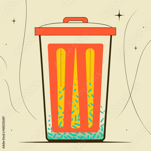 Recycle bin icon on a clean white background for digital use