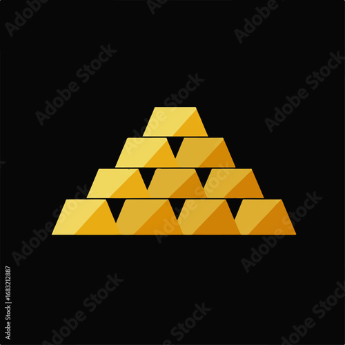 Stacked golden bars forming a pyramid, representing wealth and prosperity