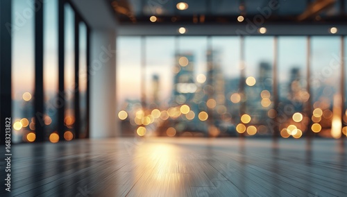 Fototapeta Naklejka Na Ścianę i Meble -  Modern office interior with city view (1)