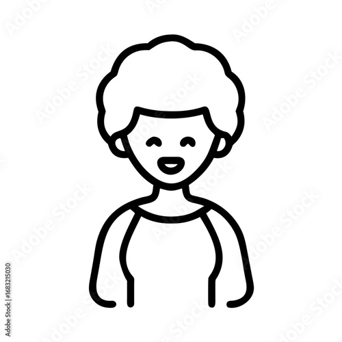 Silhouette of an African American woman with a joyful expression