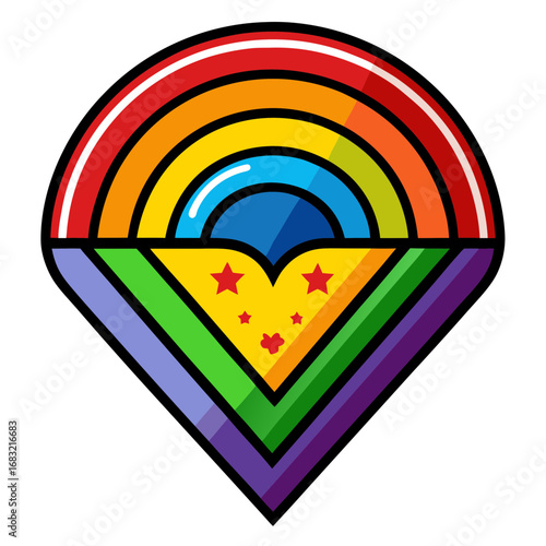 Colorful pride rainbow design symbolizes love and acceptance