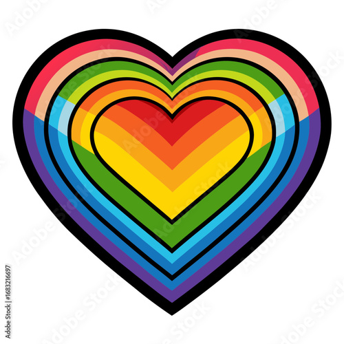 Colorful heart design expressing love and diversity