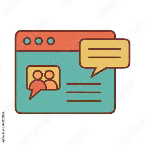 Chat window displaying conversation and user interface elements