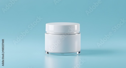 Wallpaper Mural Cosmetic Cream Jar Mockup with Blank White Label on Blue Background Torontodigital.ca