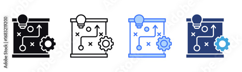 Strategic icon sheet multiple style collection