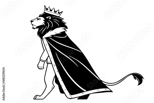 anthropomorphic king of jungle lion silhouette