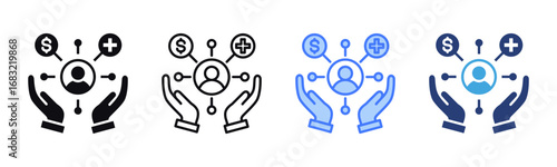 Welfare icon sheet multiple style collection