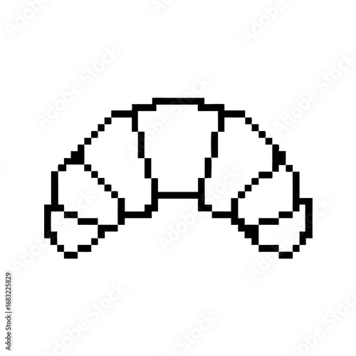 Pixel art croissant breakfast treat