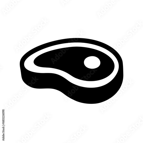 Black and White Steak Icon