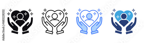 Compassion icon sheet multiple style collection