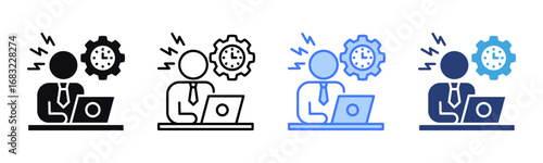 Hard Work icon sheet multiple style collection