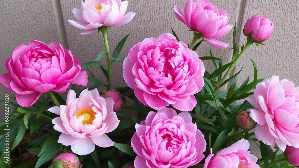 Fototapeta premium pink and white flowers garden vibes natural image 
