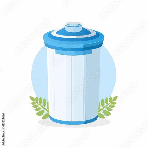 Minimalistischer Wasserfilter als Vektorgrafik, Symbol für Küche, Trinkwasser und Gesundheit.
