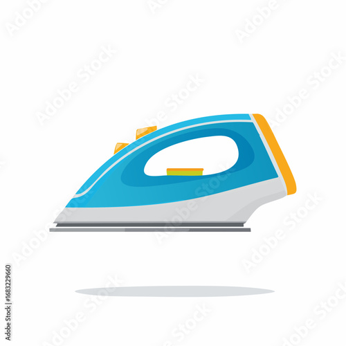 Schlichtes Bügeleisen als Vektorgrafik, Symbol für Haushalt, Pflege und saubere Kleidung.