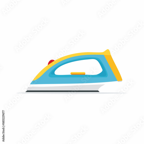 Schlichtes Bügeleisen als Vektorgrafik, Symbol für Haushalt, Pflege und saubere Kleidung.