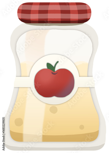 Illustration of an isolated jar of apple jam