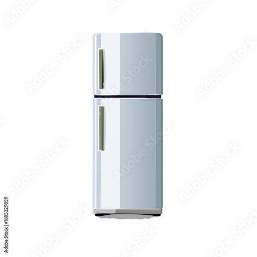 Minimalistischer Kühlschrank als Vektorgrafik, universell für Küche, Lebensmittelaufbewahrung und Haushalt.