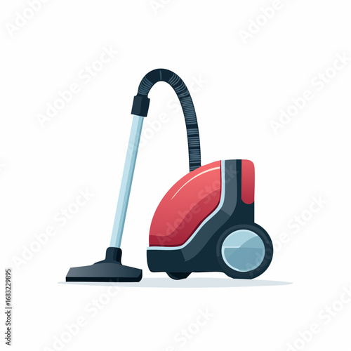 Einfacher Staubsauger in Vektordarstellung, klar und minimalistisch, Symbol für Haushalt, Reinigung und Sauberkeit.