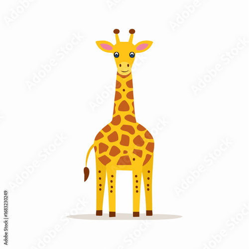 Schlichte Giraffe als Vektorgrafik, Symbol für Exotik, Höhe und Wildnis.
