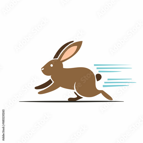 Einfacher Hase als Vektorgrafik, Symbol für Natur, Frühling und Schnelligkeit.