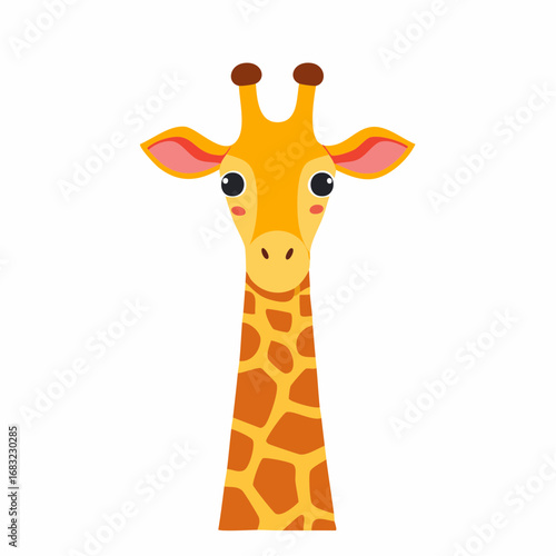Schlichte Giraffe als Vektorgrafik, Symbol für Exotik, Höhe und Wildnis.