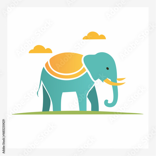 Minimalistischer Elefant als Vektorgrafik