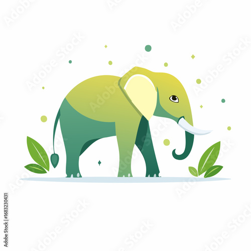 Minimalistischer Elefant als Vektorgrafik
