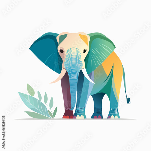 Minimalistischer Elefant als Vektorgrafik