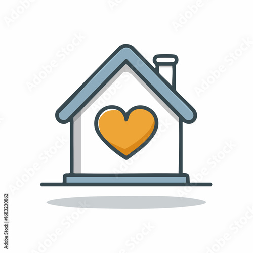 Haus-Symbol mit Herz