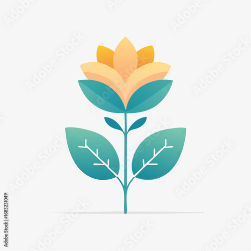Minimalistische Blume als Vektorgrafik