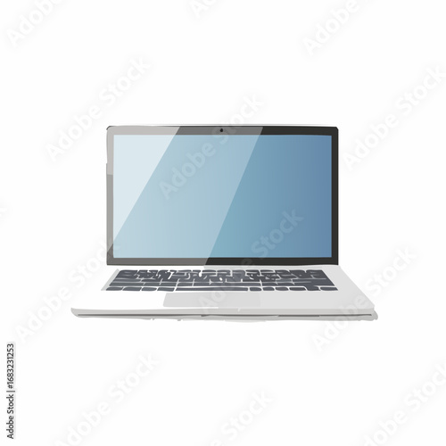 Minimalistischer Laptop in klarer Vektordarstellung