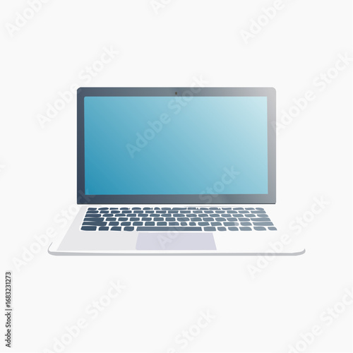 Minimalistischer Laptop in klarer Vektordarstellung